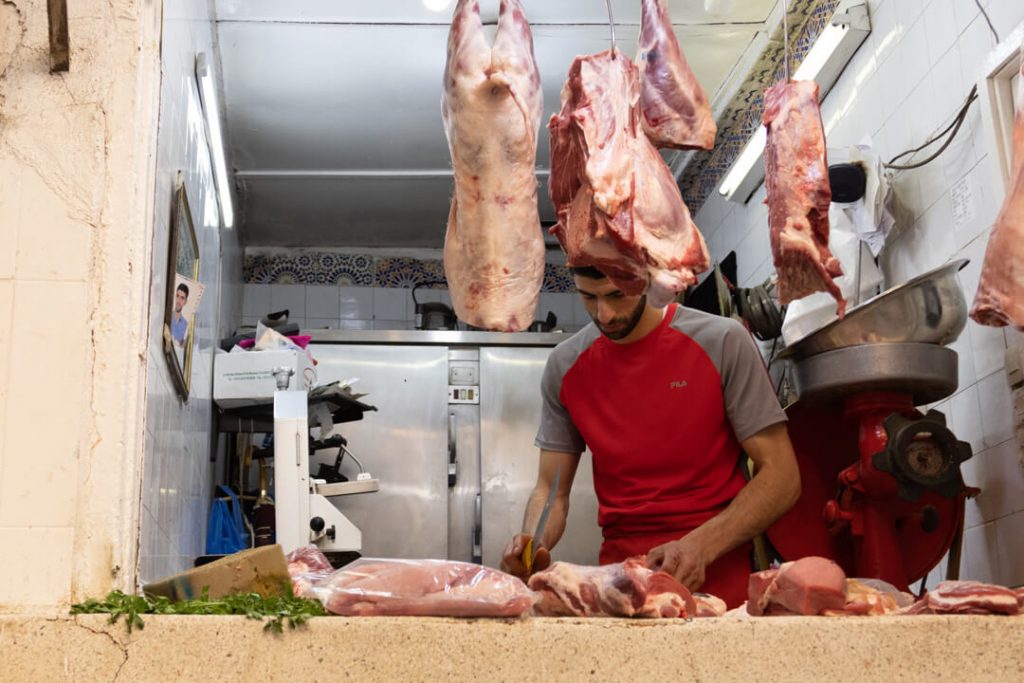 Macellaio mercato di Fes